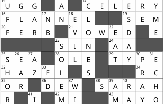 Concordia Culture Crossword: A Midwest Winter SOLUTIONS